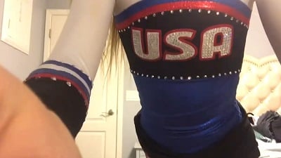 Girl from the United States shows her vagina